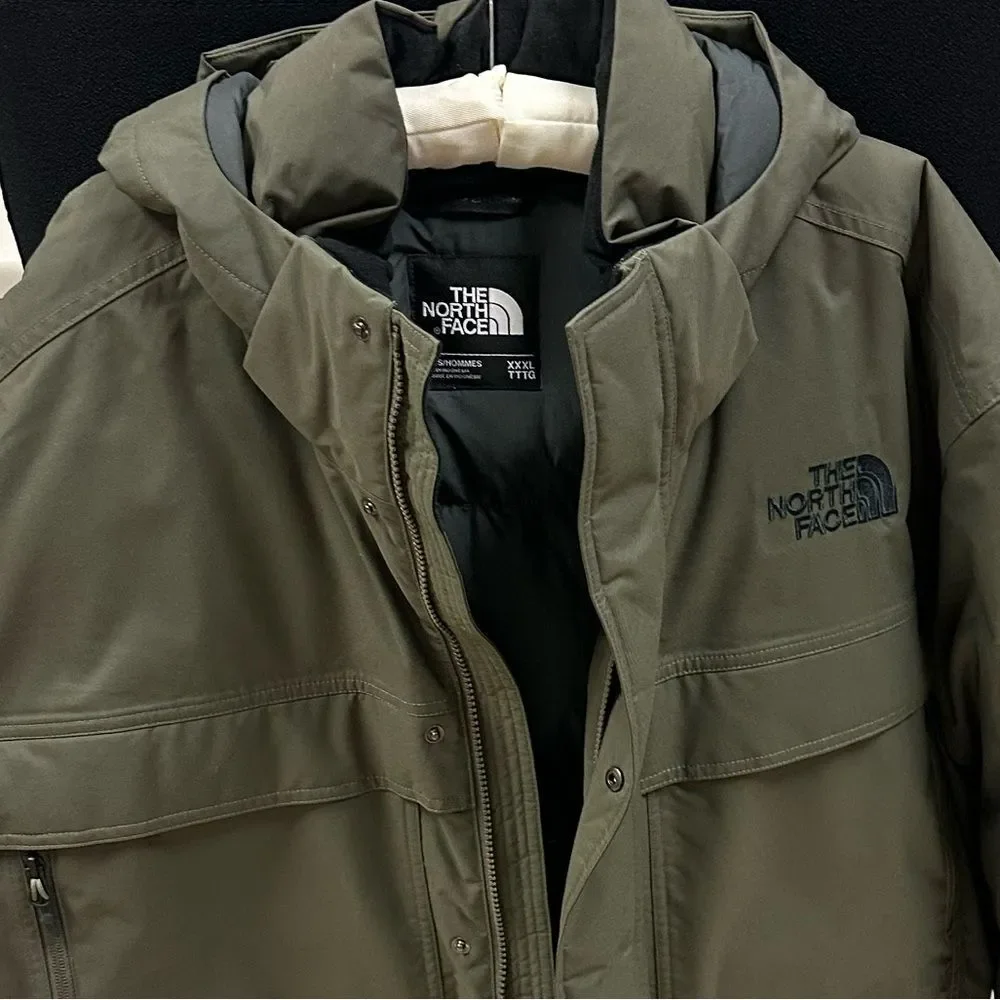 The North Face 3XL 550 Hyvent Goose Down Parka Jacket Olive Camo Green